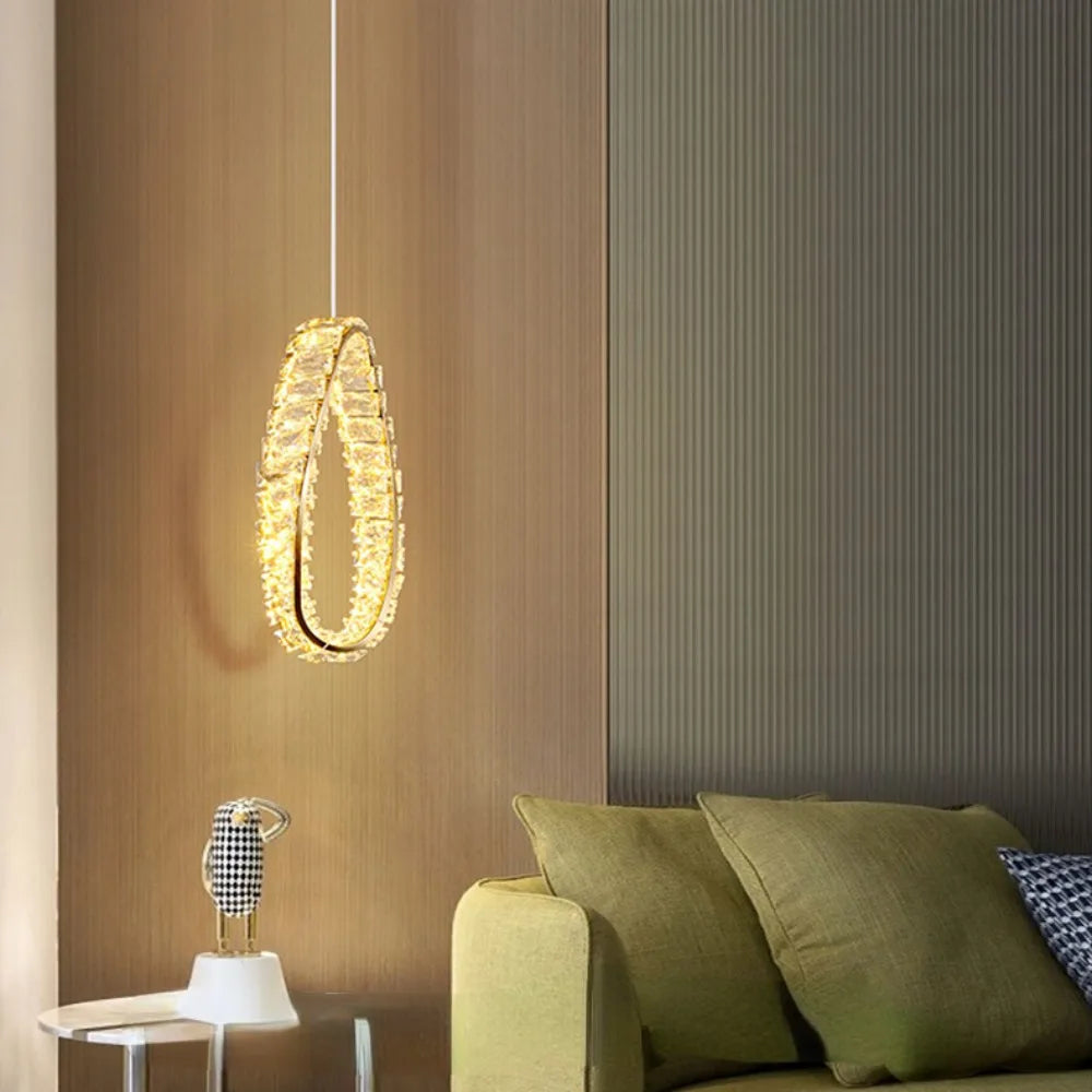 The Maison Ornate Modern LED Crystal Glass Chandelier, sparkling with sleek contemporary crystal elements.