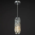 Black chrome Maison Ornate adjustable chandelier with sparkling crystal-like glass accents, modern design.
