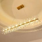 Maison Ornate Luxury Crystal Industrial Chandelier features LED rings and slim wires, radiating modern elegance.