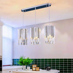 Maison Ornate round gold industrial crystal chandelier with LED, featuring luxe gold finish and sparkling crystals.