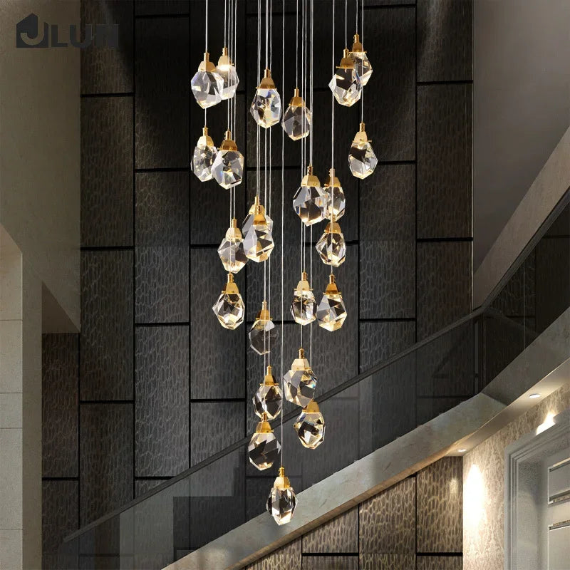 Luxury Crystal Chandelier for Large Living Room Stairs