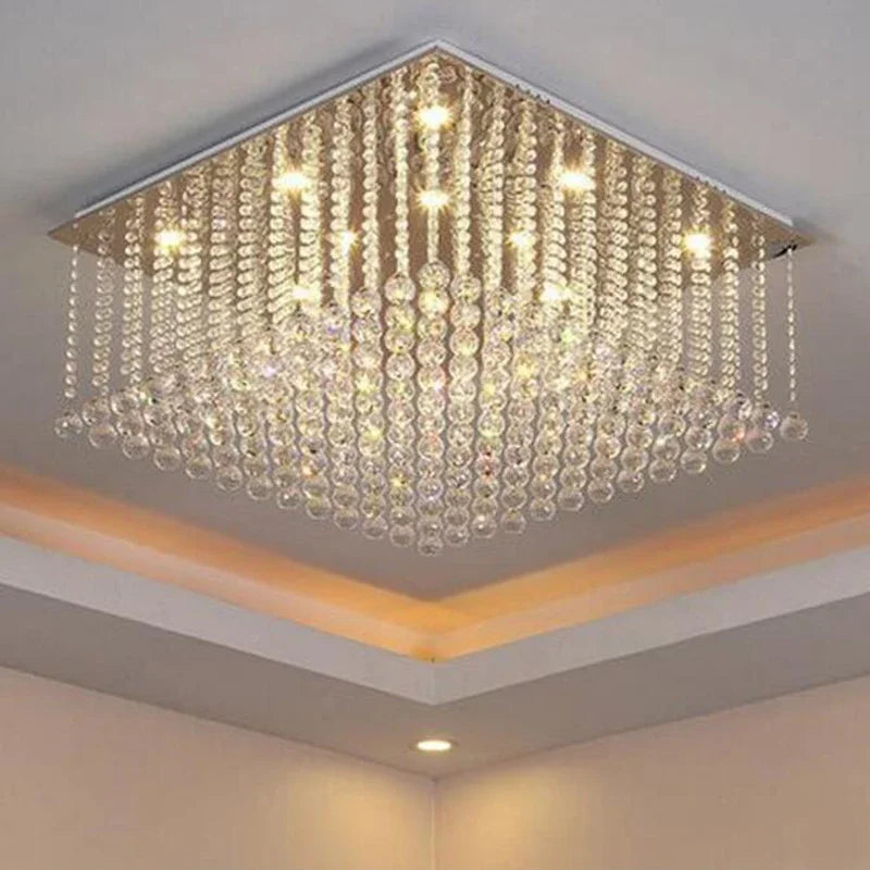 Maison Ornate Art Deco chandelier with crystal beads and LED lights for elegant illumination.