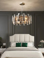 Maison Ornate Modern Crystal LED Luxury Ceiling Light, elegant chandelier with crystal details and sleek lines.