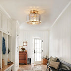Maison Ornate Contemporary Art Deco Crystal Chandelier with Iron Frame, elegant ceiling light fixture.