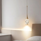 Maison Ornate Single Head Luxury Crystal Pendant Light with gold base and sparkling glass shade.