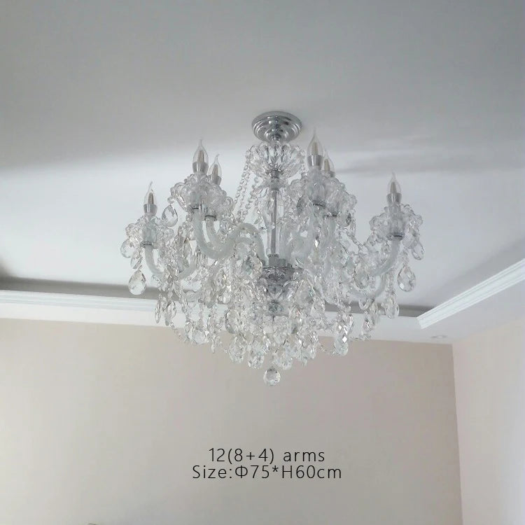 Grand lustre en cristal élégant pour salon et salle à manger