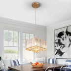 Maison Ornate Elegant Art Deco Crystal Chandelier with adjustable lights, featuring sparkling crystal details.