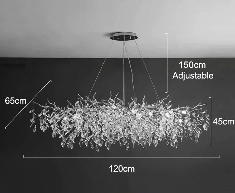 Lustre Cristal Moderne LED Design Contemporain Aluminium Poli
