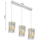 Round gold chandelier with LED and modern crystal pendants, 80 cm wide, warm glow.