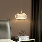 Maison Ornate Modern Crystal Chandelier with gold accents, elegant lighting fixture, chic and contemporary design.