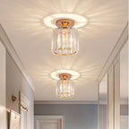 Pair of Maison Ornate Crystal Hallway Chandeliers with modern industrial design and intricate detailing.