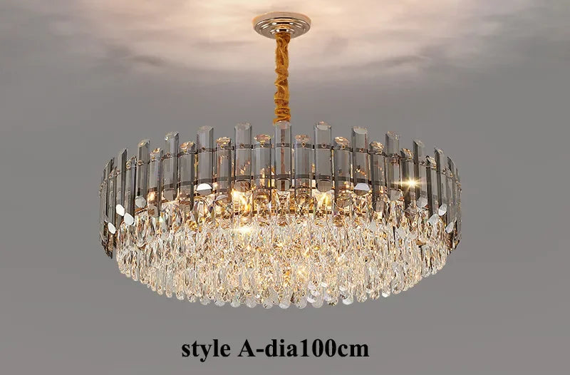 Lustre en Cristal Transparent de Luxe pour Décoration Intérieure