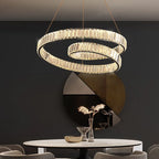 Maison Ornate Modern Elegant Crystal Suspension Chandelier with integrated LED, elegant crystal design.