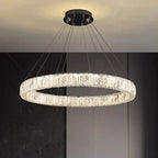 Maison Ornate Crystal Industrial Glass Pendant Light features dangling crystals and sleek metal accents.