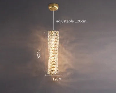 Grand lustre en cristal K9 avec suspension moderne et télécommande dimmable