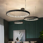 Maison Ornate’s Modern Villa Crystal Chandelier features three dimmable LED fixtures, elegantly designed.