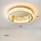 Gold-framed chandelier with crystal glass, dimmable LED, starburst effect, 60cm diameter, 68W power.