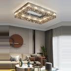 Maison Ornate Rectangular LED Crystal Dining Room Chandelier with elegant crystal details and modern LED lighting.