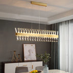 Maison Ornate Crystal Chandelier for Dining Room, indoor gold lighting fixture with elegant crystal accents.