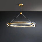 Maison Ornate Art Deco crystal chandelier with gold finish, glass details, and four cable suspension.