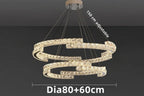 Intertwined rectangular crystal chandelier with stainless steel LED, adjustable hanging length, modern design.