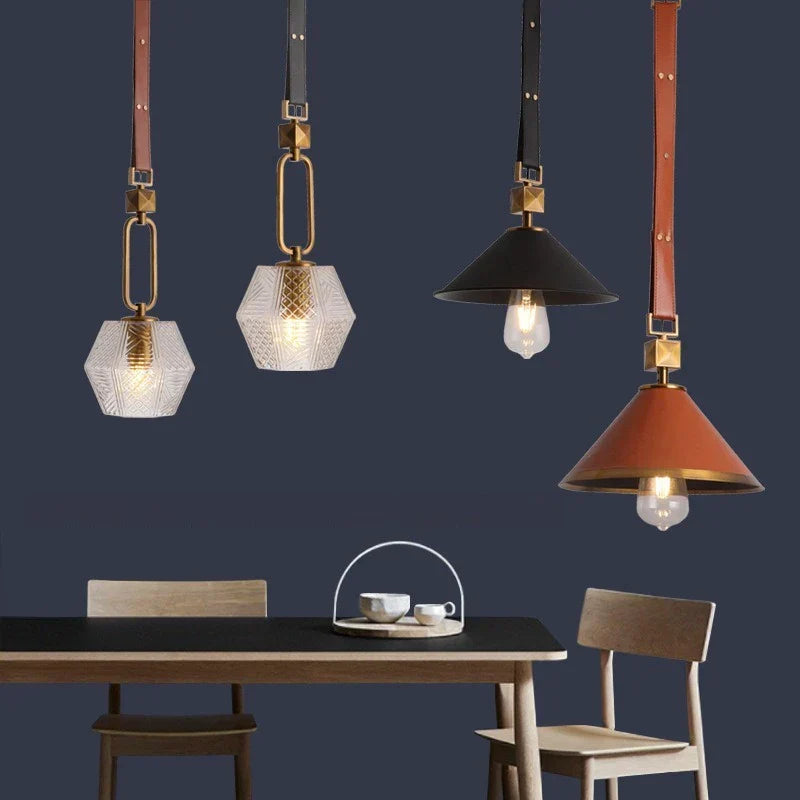 Maison Ornate Crystal Ball Chandelier with modern geometric glass and conical metal pendant lights.