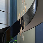 Elegant Cylindrical Crystal Hanging Light