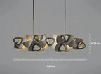 Postmodern Maison Ornate crystal ball chandelier with geometric triangular LED fixtures, 120x25 cm.