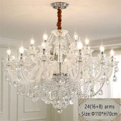 Grand lustre en cristal élégant pour salon et salle à manger