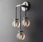 Art Deco Crystal Wall Light Triple LED Sconce
