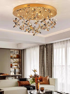 Maison Ornate Modern Crystal LED Pendant Light—elegant chandelier with crystal butterfly designs.