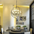 Maison Ornate American Style Industrial Crystal Birdcage Iron Chandelier with detailed crystal and ironwork.