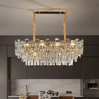 Maison Ornate Modern LED Crystal chandelier with glowing LEDs, featuring an artistic and contemporary design.
