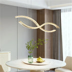 Maison Ornate Minimalist Crystal Glass Chandelier with LED Lighting, elegant crystals and modern design.