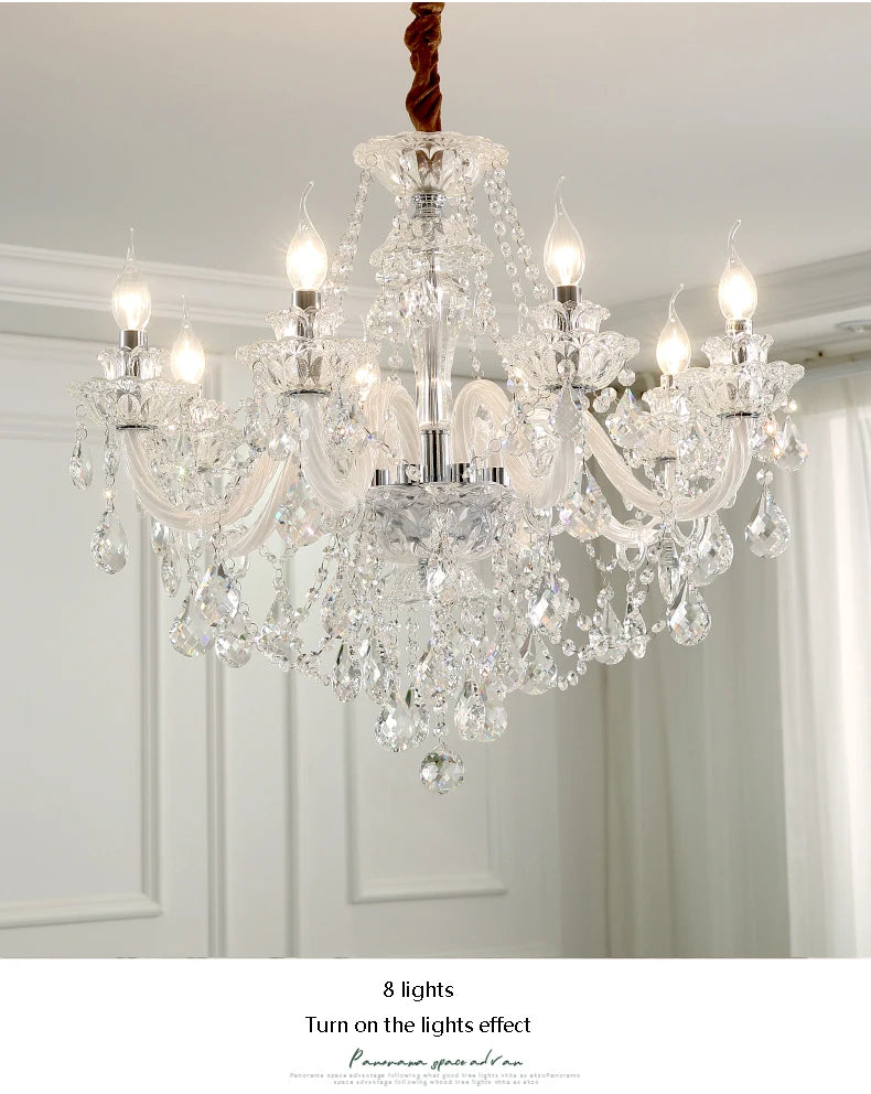 Grand lustre en cristal élégant pour salon et salle à manger