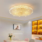 Maison Ornate Modern LED Crystal Art Deco Indoor Chandelier, elegant crystal fixture with warm LED lighting.