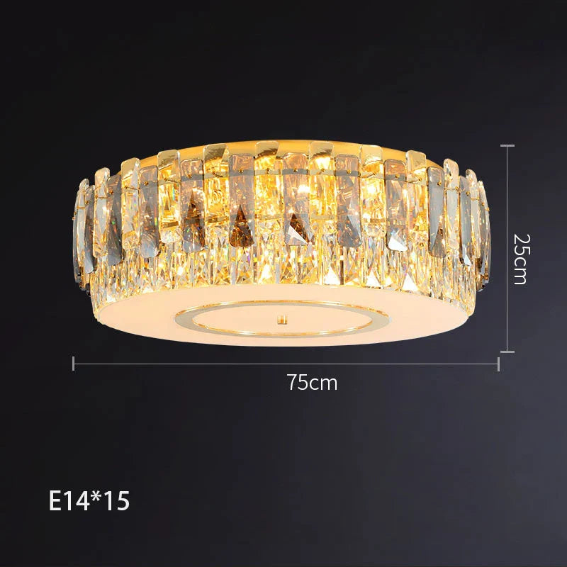 Maison Ornate round LED chandelier, 75cm wide, gold finish, crystal glass, E14*15 bulbs.