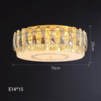 Maison Ornate round LED chandelier, 75cm wide, gold finish, crystal glass, E14*15 bulbs.