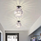 Pair of Maison Ornate K9 Crystal Art Deco Indoor Pendant Lights with decorative pattern projection.