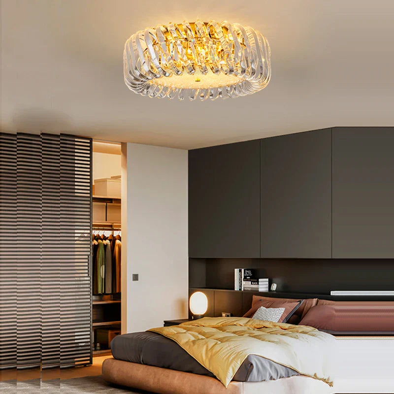 Maison Ornate LED Crystal Dining Room Chandelier Modern Round, elegant crystals and sleek circular design.