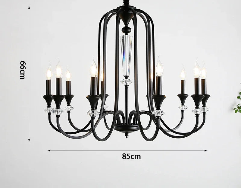 Vintage Crystal Chandelier with LED Living Room Luxury