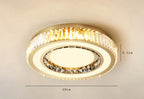 Maison Ornate Round Crystal Glass LED Chandelier with crystal accents and warm lighting, 50x8.5 cm, modern luxury design.