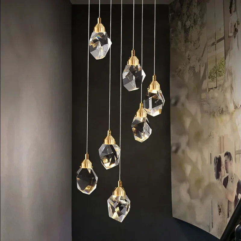 Luxury Crystal Chandelier for Large Living Room Stairs