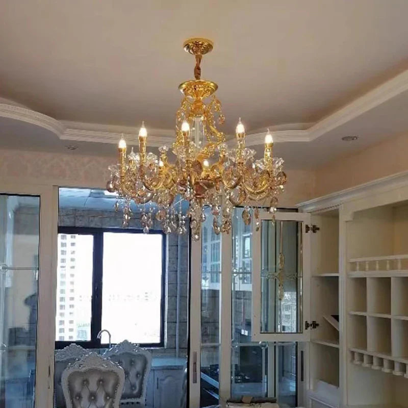 Baroque Crystal Chandelier with Modern LED Lighting