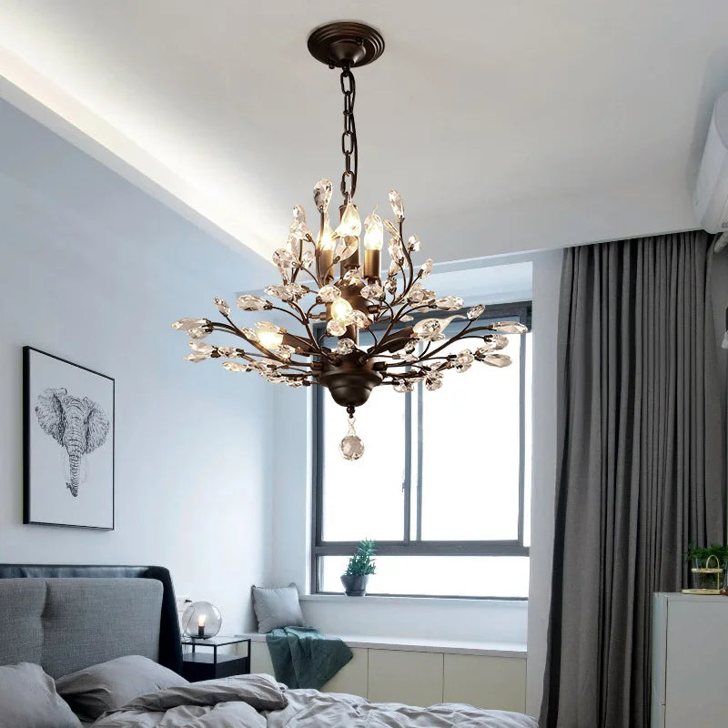 Art Deco Crystal Chandelier with Nordic LED Candles