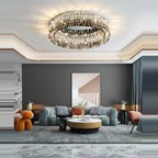 Maison Ornate Elegant Modern Crystal Bedroom Chandelier with LED, sleek design, and sparkling crystal accents.
