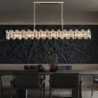 Golden Crystal Interior Lighting with Modern Reflections by Maison Ornate chandelier, elegant and contemporary design.