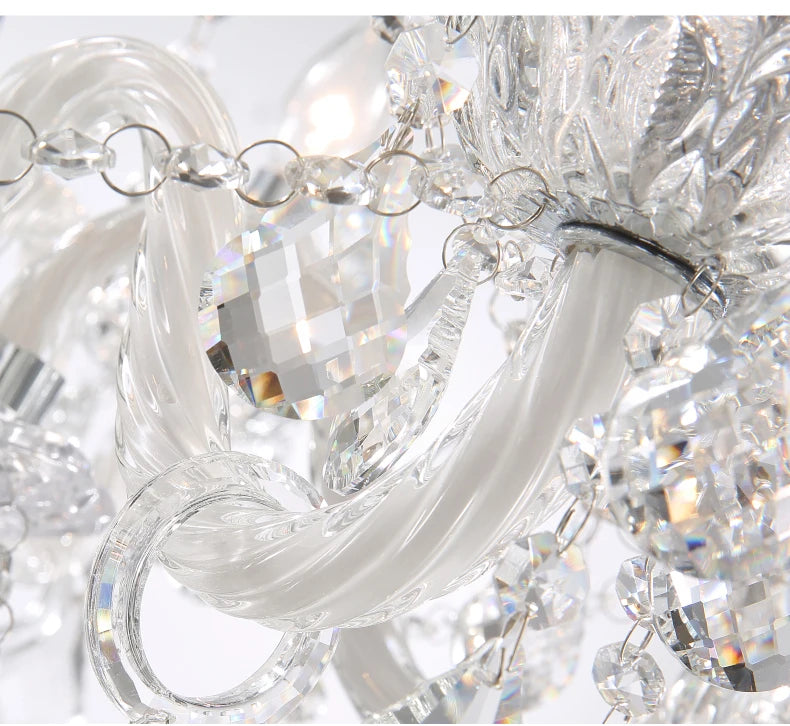 Grand lustre en cristal élégant pour salon et salle à manger