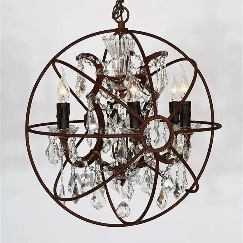 Art Deco Crystal Chandelier with Vintage Structure