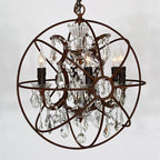 Vintage Crystal Industrial Chandelier with Elegant Design